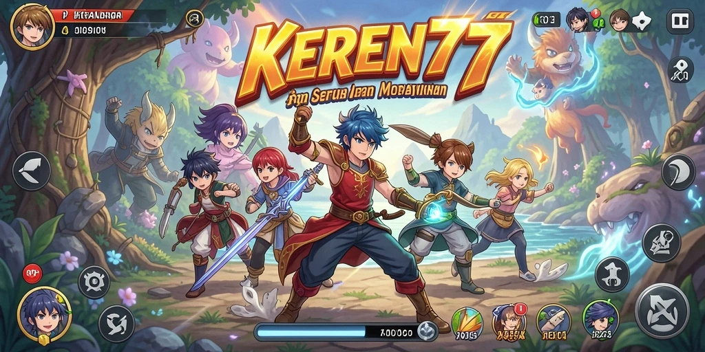 Screenshot gameplay KEREN77 dengan karakter anime yang menarik.