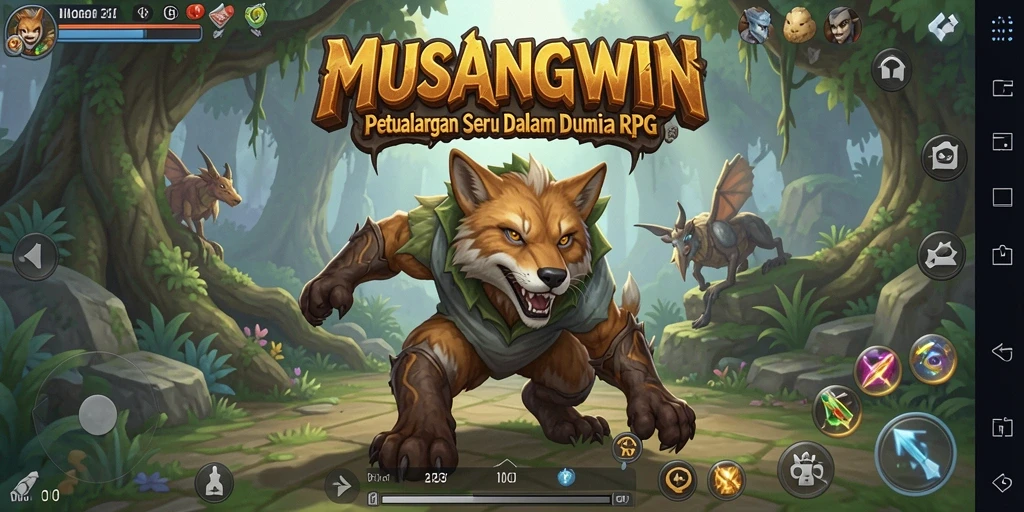 Tampilan gameplay <strong>MUSANGWIN</strong> yang seru dan menantang dalam dunia RPG.