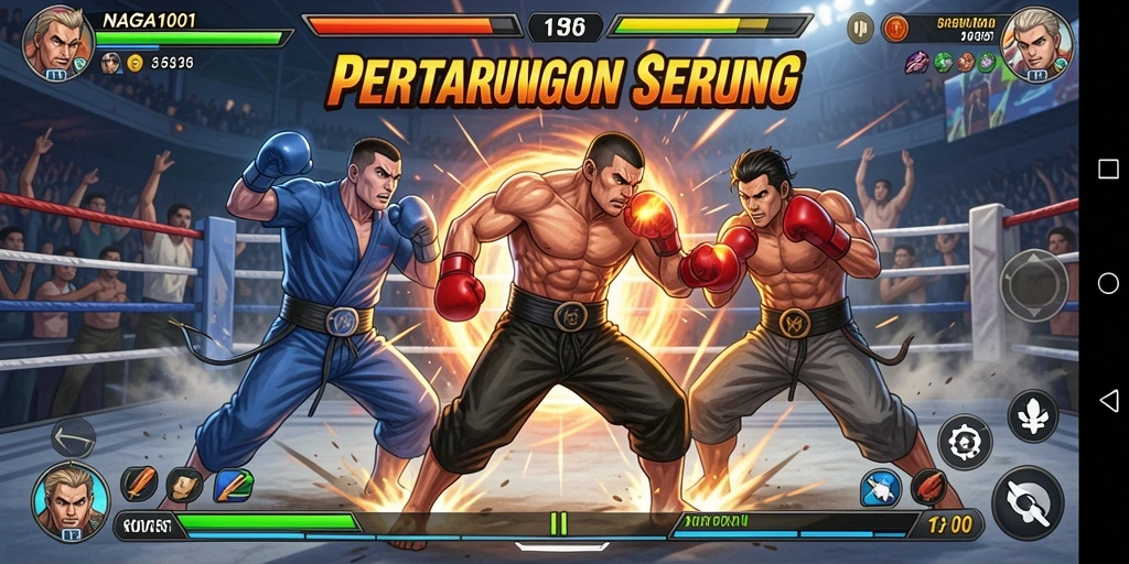 Tangkapan layar gameplay NAGA1001 dalam aksi pertarungan yang seru.