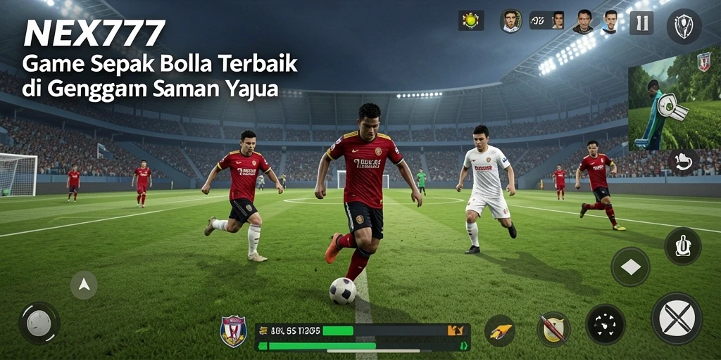 Screenshot gameplay <strong>NEX777</strong> dalam aksi sepak bola yang mendebarkan.