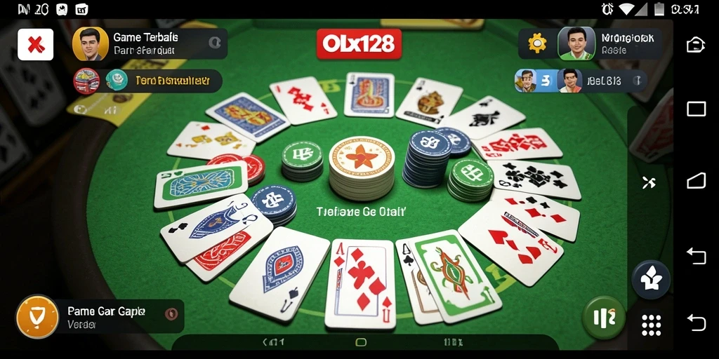 Tampilan seru gameplay Gaple di OLX128 dengan fitur interaksi menarik.