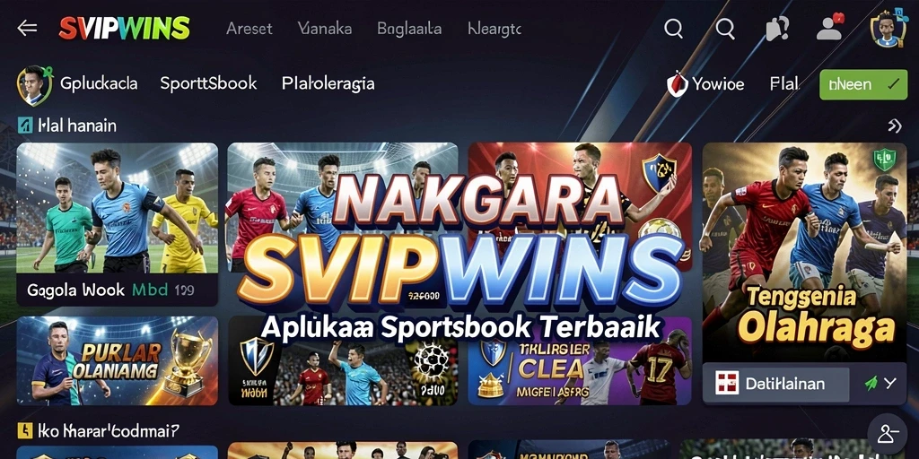 Screenshot SVIPWINS menampilkan berbagai opsi taruhan olahraga.